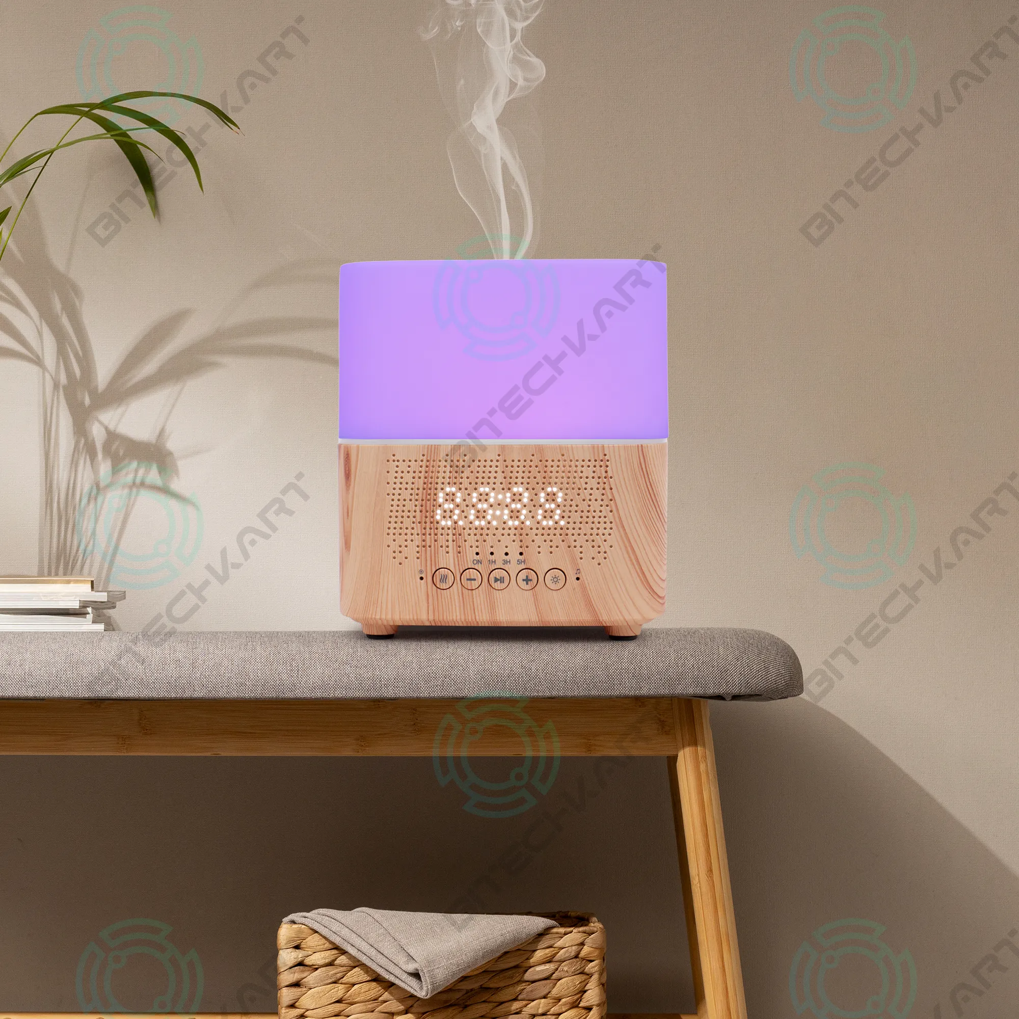 6-in-1 Aromatherapy Humidifier With Bluetooth Speaker and Clock