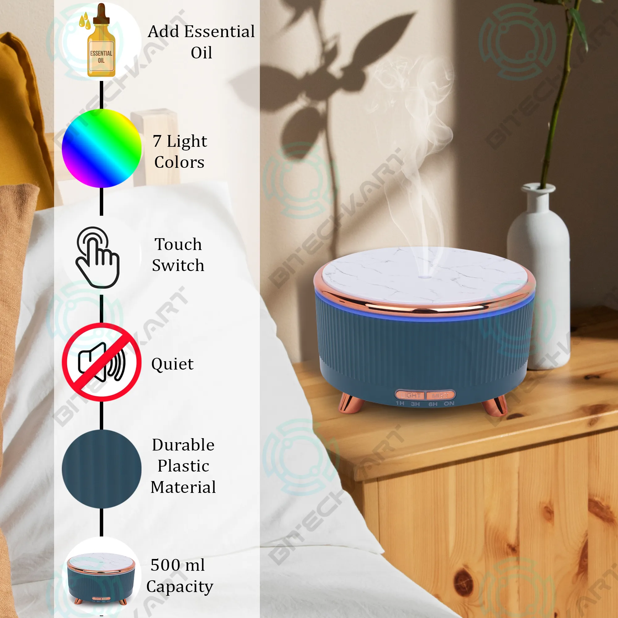 Essential Oil Diffusers for Home 500ml,Aromatherapy Diffusers for Essential Oils