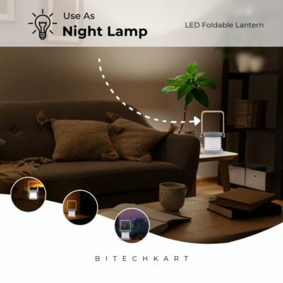 Table Lamp Touch Night Light - Portable Rechargeable LED Lantern Lamp Retractable, Touch Control 3 Intensity Levels Lights for Study Room,Desk,Kids Room,Office - Grey - Image 10