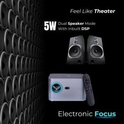 BIT520 Smart Projector,Full HD 1080p,150" Screen Size,2X Brightness, 10000 Lumens or 350 ASNI Lumens For Gaming, Netflix & more|Electronic Focus, Auto Keystone|Dual WiFi & BT|5 Watt Speaker - Image 4