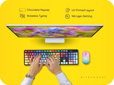 Wireless Keyboard and Mouse Combo with Chocolate Keycaps| 104 Keys |2.4 GHz |Multicolor Keys Fabricated with Nitrogen Setting Technology |DPI 1600 |Windows,MacOS,Laptop,PC,DOS,Linux |Black - Image 8