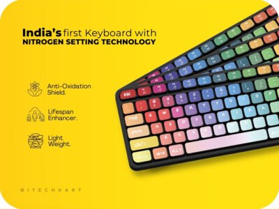 Wireless Keyboard and Mouse Combo with Chocolate Keycaps| 104 Keys |2.4 GHz |Multicolor Keys Fabricated with Nitrogen Setting Technology |DPI 1600 |Windows,MacOS,Laptop,PC,DOS,Linux |Black - Image 3