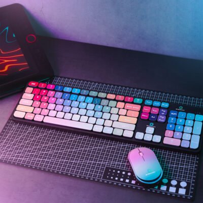 Wireless Keyboard and Mouse Combo with Chocolate Keycaps| 104 Keys |2.4 GHz |Multicolor Keys Fabricated with Nitrogen Setting Technology |DPI 1600 |Windows,MacOS,Laptop,PC,DOS,Linux |Black - Image 2