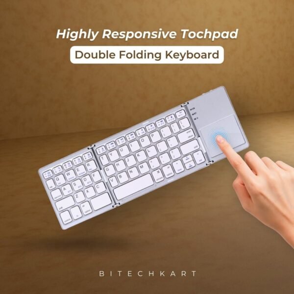 Bitechkart Folding BT Keyboard with Touchpad -Silver - Image 5