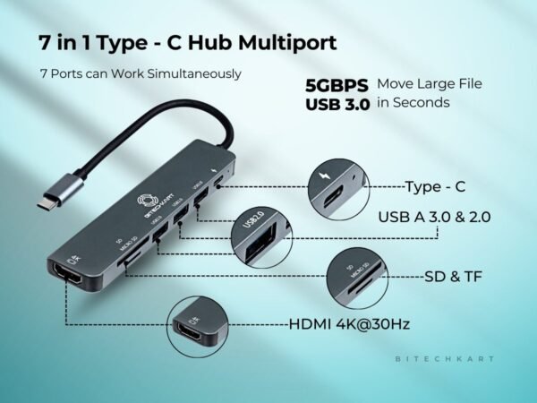 Bitechkart 7-in-1 USB-C Docking Station - Image 4