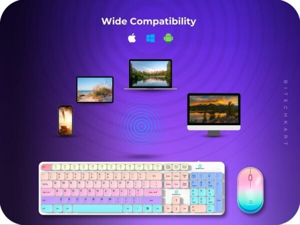 Bitechkart Wireless Keyboard Mouse Combo - White - Image 4