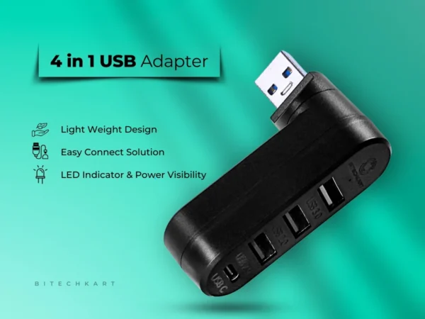 Bitechkart Rotatable 4-Port USB Hub - Image 2