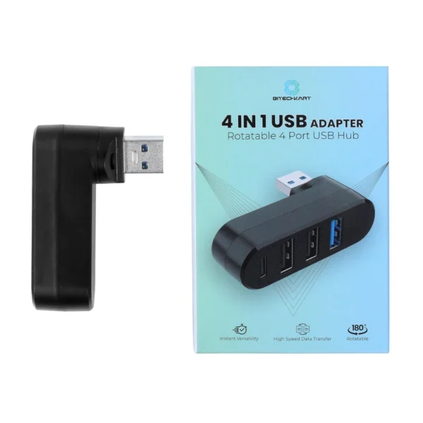 Bitechkart Rotatable 4-Port USB Hub